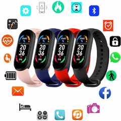 Smartband Deportiva M6 Fitband Reloj Mide Calorias Pulso Saturacion Oxigeno - MERCADOCELULAR DE RATTE S.A.S.