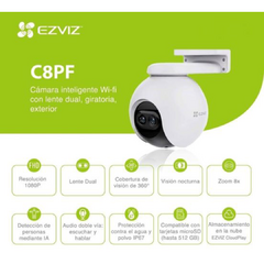 Imagen de C8PF Cámara con wifi de doble lente con rotación horizontal y vertical ezviz