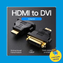 Adaptador Bidereccional Hdmi Macho A Dvi Hembra PC NOTEBOOK PS4 A MONITOR TV SMARTV PROYECTOR - tienda online