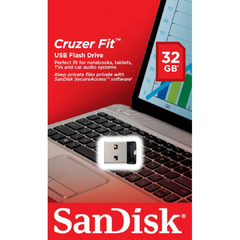 PEN DRIVE 32GB SANDISK CRUZER FIT IDEAL ESTEREO AUTO SUPER COMPACTO