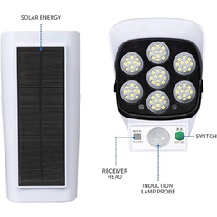 Foco Luz Solar son Sensor de Movimiento para exterior Anti robo forma Camara falsa Cafini CN-L9736BT - MERCADOCELULAR DE RATTE S.A.S.