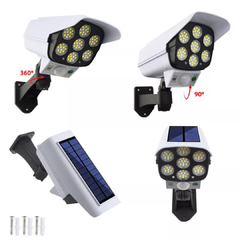 Imagen de Foco Luz Solar son Sensor de Movimiento para exterior Anti robo forma Camara falsa Cafini CN-L9736BT