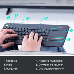 Logitech Teclado inalambrico con TOUCH K400PLUS PC MAC SMARTV