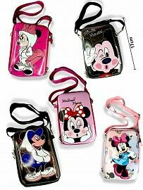 Cartera Rígida Porta Celulares Mickey y Minnie 17cm