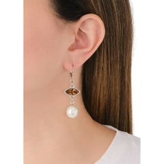 Aretes perla y cristal - buy online