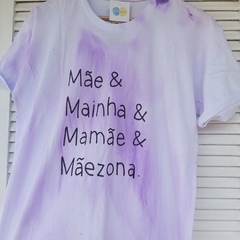 camisa MÃE & MÃINHA & MAMÃE & MÃEZONA (roxa) - comprar online