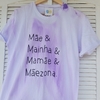 camisa MÃE & MÃINHA & MAMÃE & MÃEZONA (roxa)