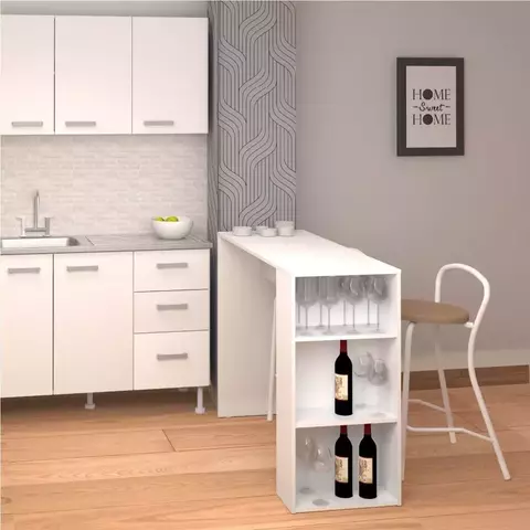 Barra Desayunadora con estantes