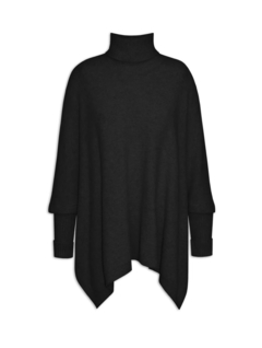 Blusa Biamar oversized com gola alta | preto 11426