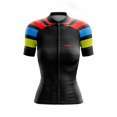 Camisa Ciclismo Feminina com Refletivo TR4 Premium Preto Três cores