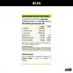 BCAA 2000 x 120 Caps - STAR NUTRITION - comprar online