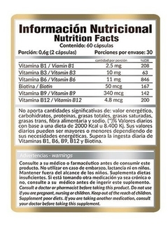 B-complex Vitamina B X 60 Capselimina Fatiga -gold Nutrition en internet