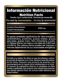 CREATINA MONOHIDRATO 300G GOLD NUTRITION en internet