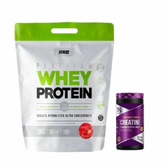 COMBO PLATINUM WHEY PROTEIN 3KG + CREATINA XTRENGHT - HANMA SUPLEMENTOS DEPORTIVOS