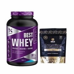 BEST WHEY VARIOS SABORES + CREATINA GOLD VARIOS SABORES - HANMA SUPLEMENTOS DEPORTIVOS