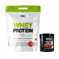 COMBO PLATINUM WHEY x 3kg + PREENTRENO PUMP 3D en internet