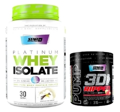 COMBO PLATINUM WHEY ISOLATE x2Lbs VARIOS SABORES + PUMP 3D RIPPED - STAR NUTRITION - HANMA SUPLEMENTOS DEPORTIVOS