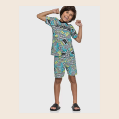 Pijama Brilha no Escuro Curto Infantil Menino Elian 12058