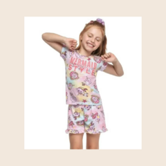 Pijama Brilha no Escuro Curto Infantil Menina Elian 13030