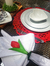 Kit Mesa Posta Croche Hibisco Vermelho 6 Lugares - loja online