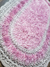 Tapete de croche Trento felpudo rosa e cinza gelo