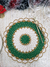 Sousplat de croche Napolitano Luxo verde, off-white e dourado - loja online