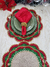 Jogo americano crochê Guipire Luxo Natal brilho dourado 6 lugares (últimas peças)