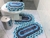 Jogo de banheiro croche decore rendado luxo mescla turquesa na internet