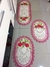Jogo de cozinha crochê rosa com aplicação 3 pçs. - loja online