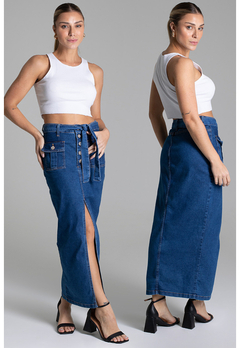 Saia C/fenda Sawary jeans 276628 - loja online