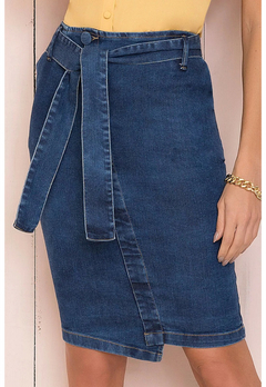 Saia Lapis Jeans Laura Rosa 89815 - comprar online