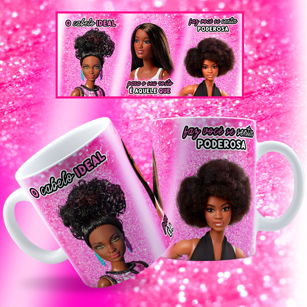 Caneca Barbie Morena - DihPrint Personalizados