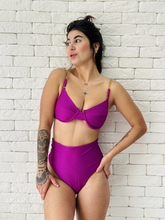 BIQUINI MAITE BABADO CORRENTE HOT LIPO SAARA FUCSIA - Bruna Tisani Boutique