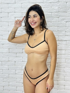 BIQUINI FABI CANELADO NUDE E PRETO - comprar online