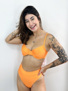 BIQUINI MARINA HOTPANTS AMARRAÇÃO EDEN LARANJA - Bruna Tisani Boutique