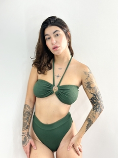 BIQUINI ANNE HOTPANTS CRISPY VERDE MILITAR - comprar online