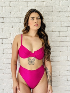 BIQUINI MARINA HOTPANTS LUMINATO ROSA PINK - Bruna Tisani Boutique