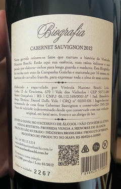 Vinho Maximo Boschi Biografia Cabernet Sauvignon 2012 - Safra Especial - comprar online