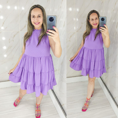 Vestido Solto Curto Roxo Orquidea