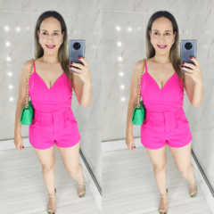 Conjunto Short e Cropped Alfaiataria Verão Pink