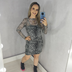 Vestido Zebra Tule Com Forro - loja online