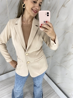 Blazer Feminino em Alfaiataria Lia Nude/Areia