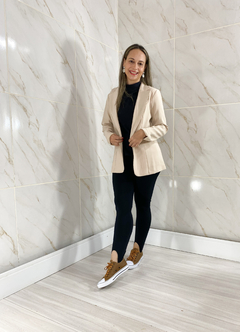 Imagem do Blazer Feminino em Alfaiataria Lia Nude/Areia