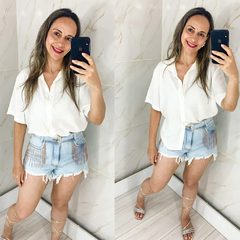 Short Jeans Cordão Strass Brilho - comprar online