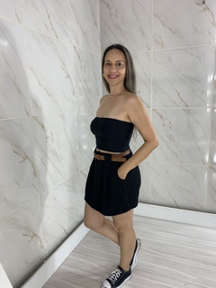 Cropped Top Faixa com Bojo Preto