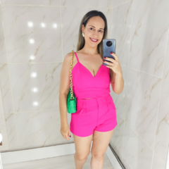 Conjunto Short e Cropped Alfaiataria Verão Pink - TRÈS CHIC BARRETOS