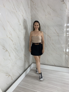 Cropped Top Faixa com Bojo Nude