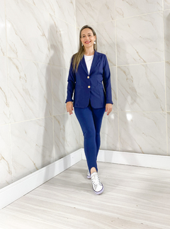 Blazer Feminino em Alfaiataria Azul Marinho - loja online