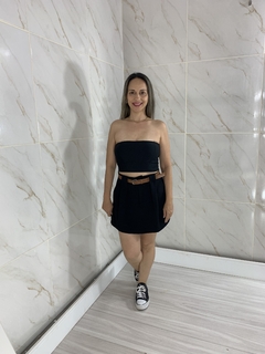 Cropped Top Faixa com Bojo Preto - loja online