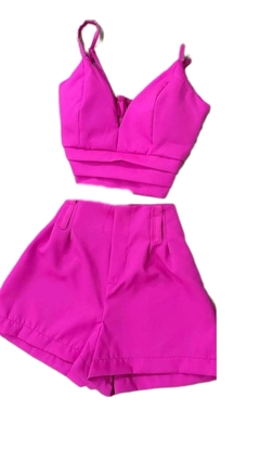 Conjunto Short e Cropped Alfaiataria Verão Pink - loja online